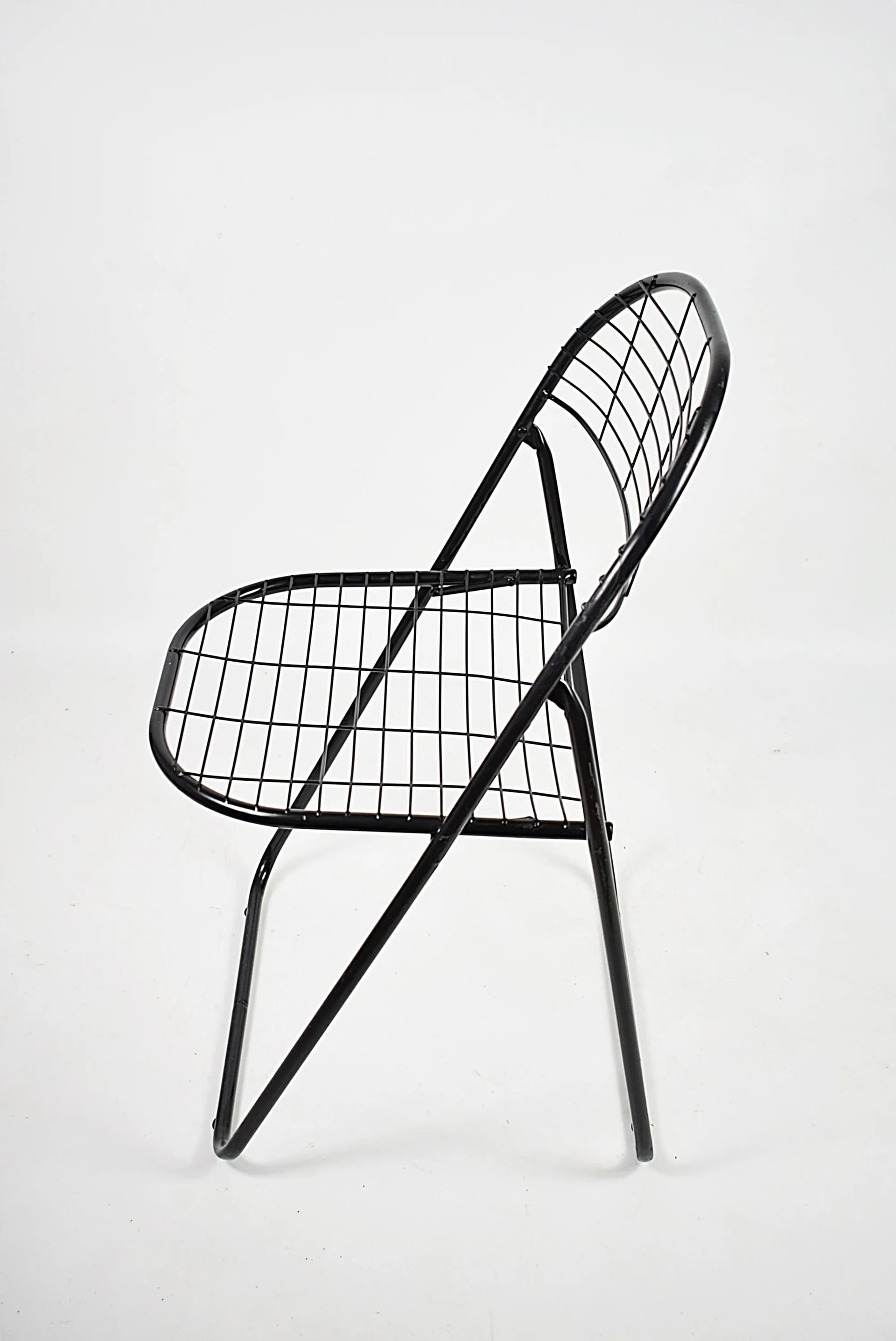 Krzesło Åland, stal czarna, proj. N. Gammelgaard, dla IKEA, Szwecja, lata 80. - 85454