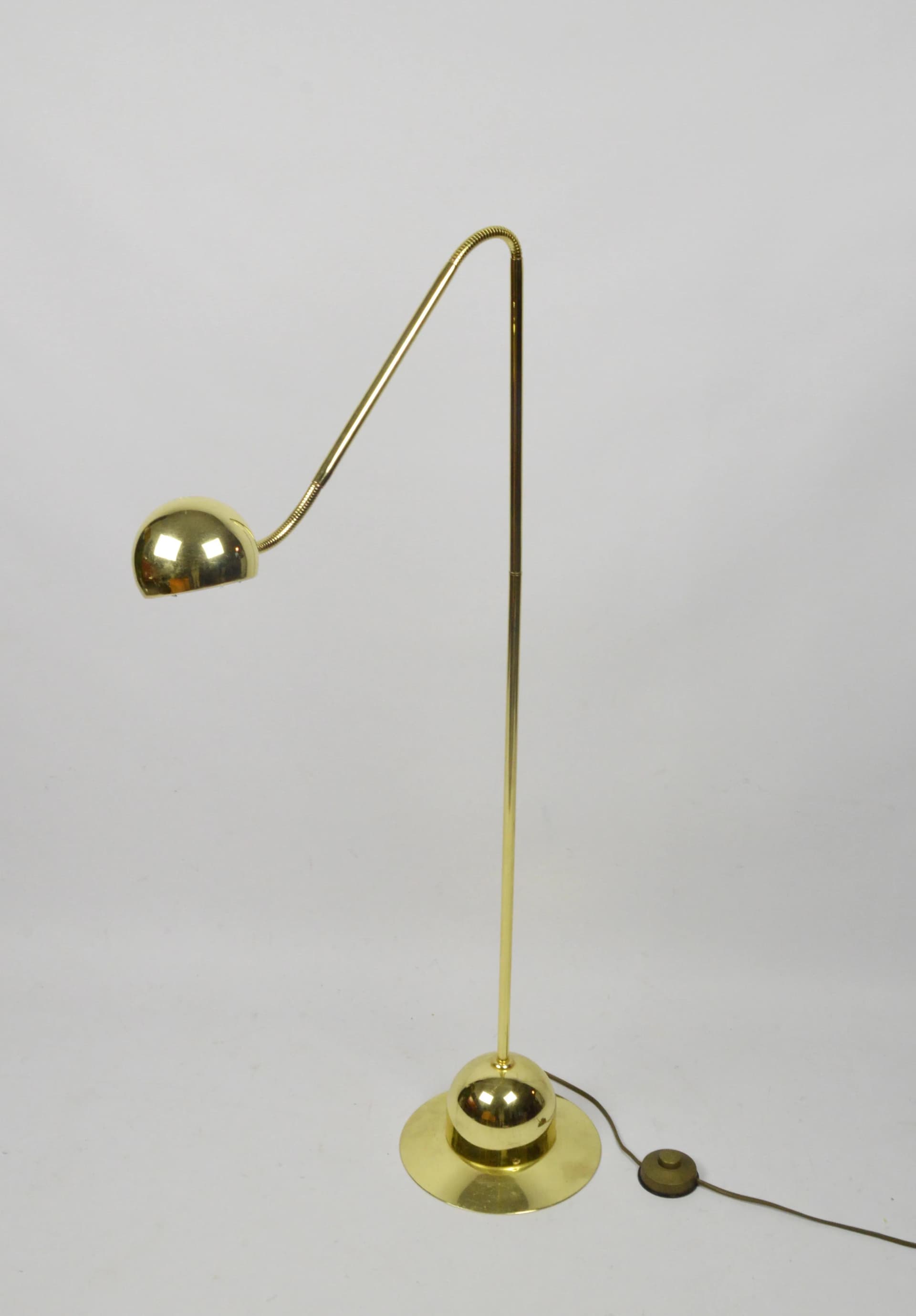 Floor lamp, gold metal, Poland, 1980s. - 85433