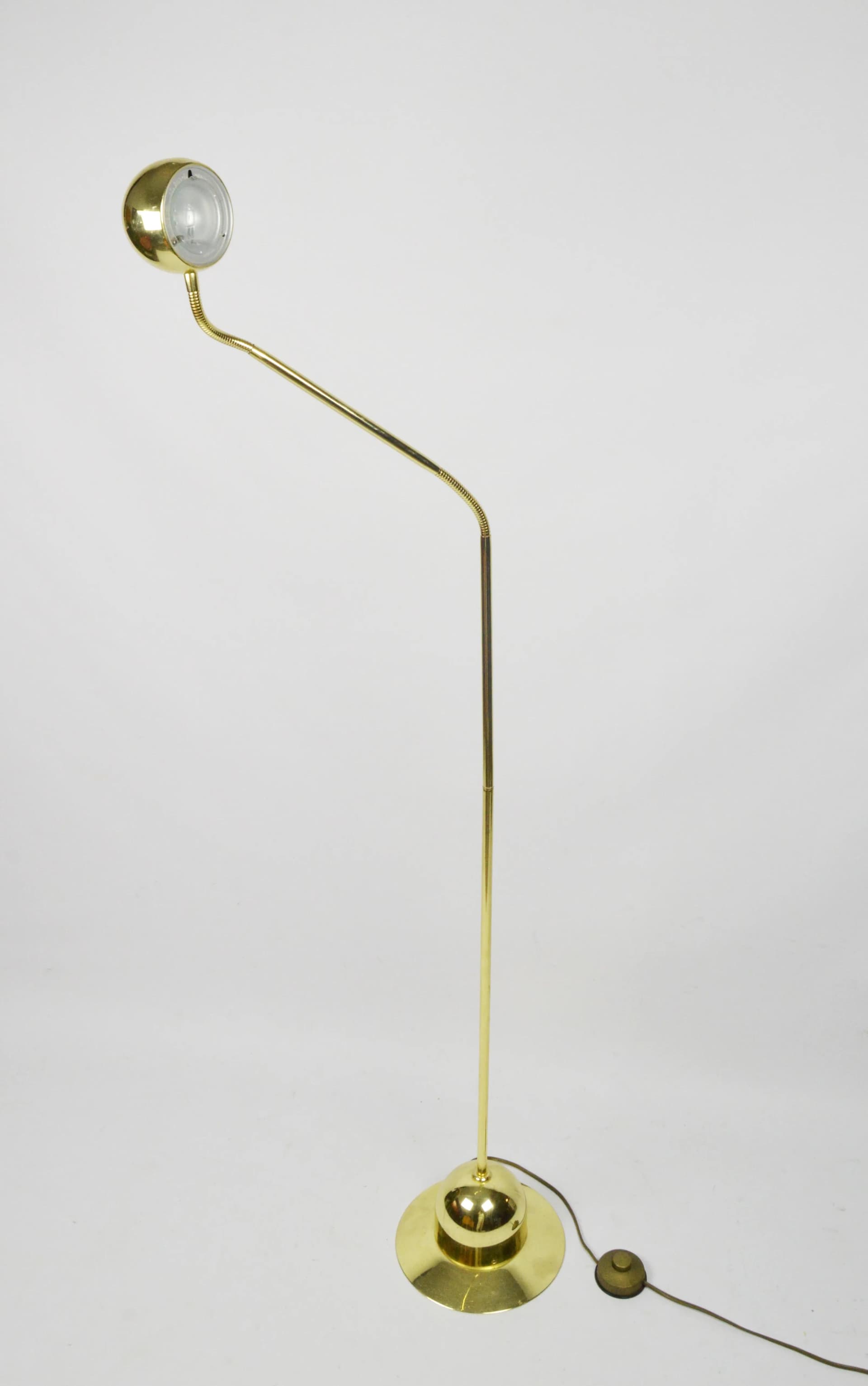 Floor lamp, gold metal, Poland, 1980s. - 85432