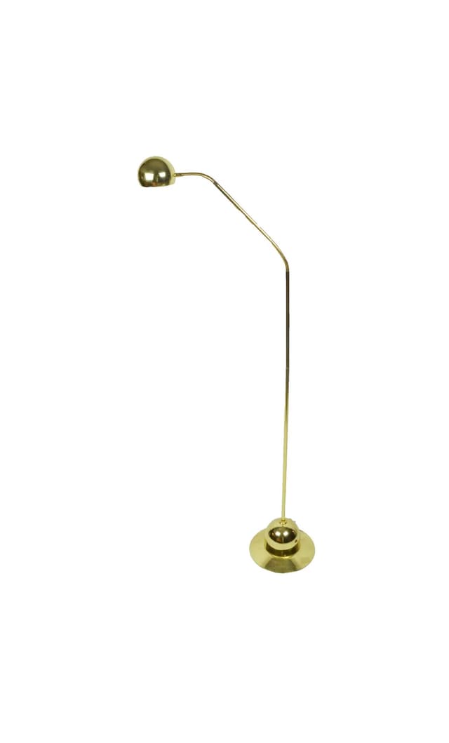 Floor lamp, gold metal, Poland, 1980s. - DIMENSION