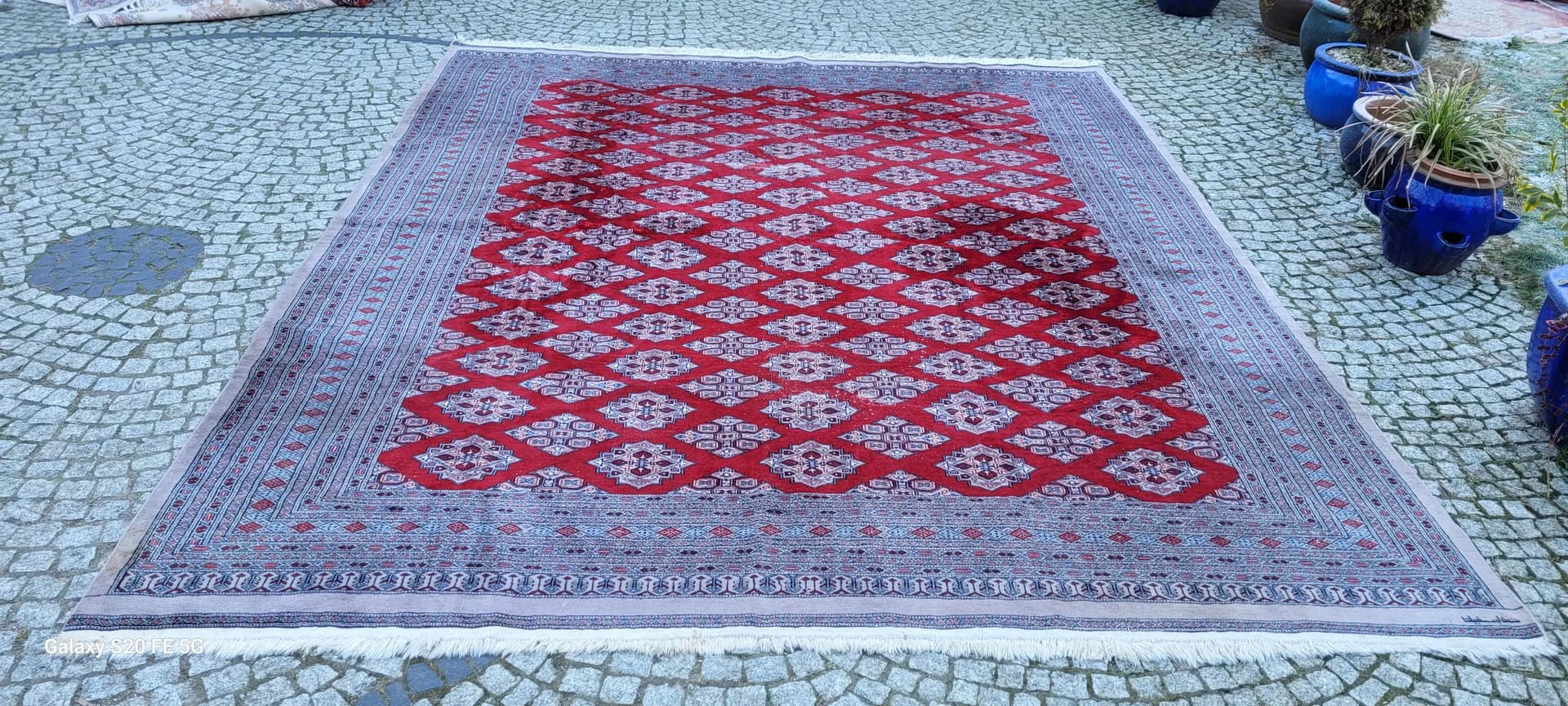 Dywan Buchara 285x350cm, czerwony, wełna, Pakistan - 88197