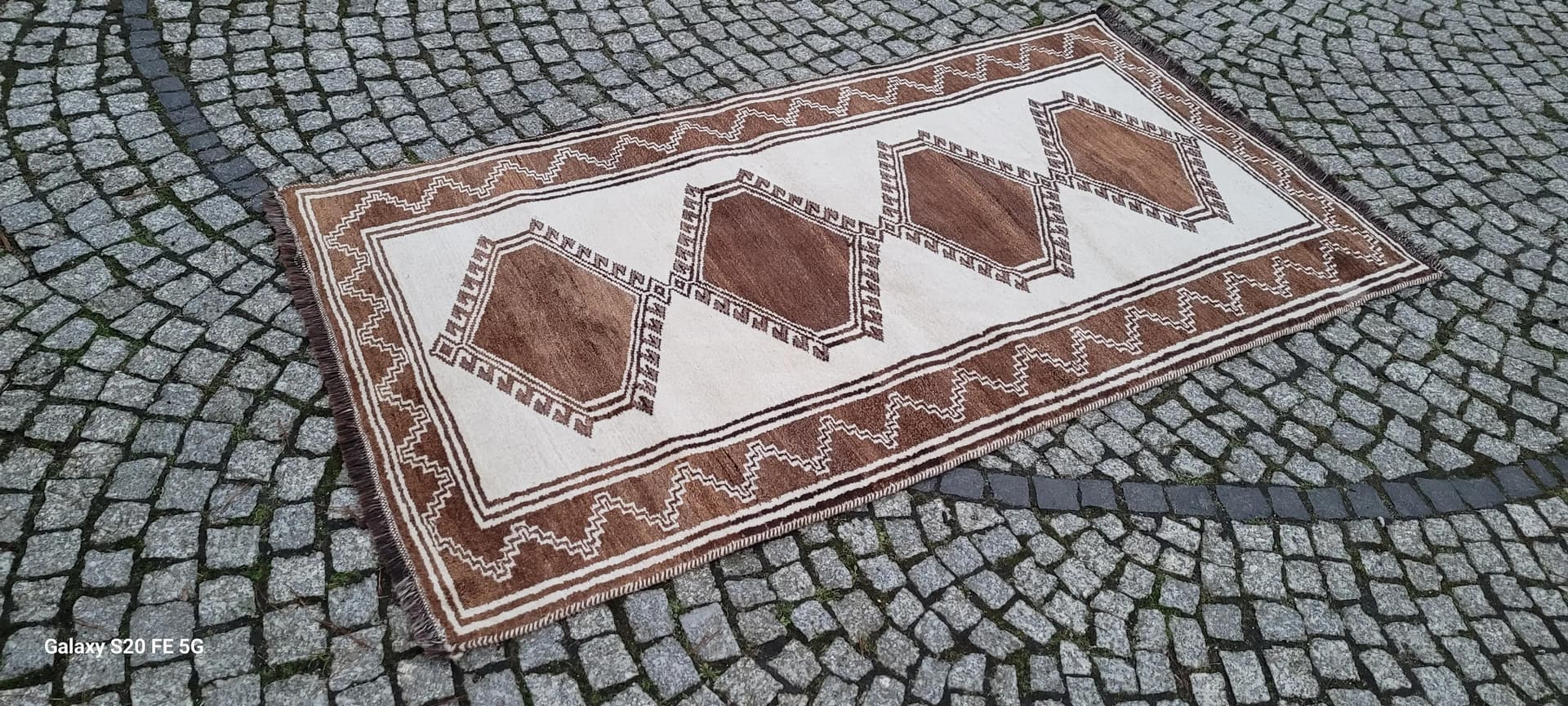 Dywan perski nomadyczny, 104x200 cm, brązowy, wełna, Afganistan - 88179