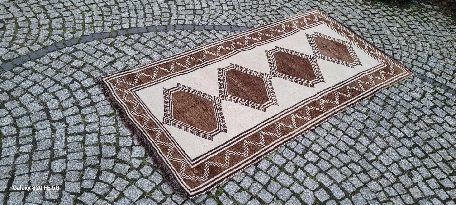 Dywan perski nomadyczny, 104x200 cm, brązowy, wełna, Afganistan - 88175