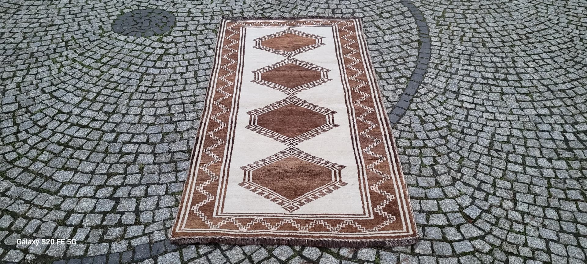 Dywan perski nomadyczny, 104x200 cm, brązowy, wełna, Afganistan - 88177