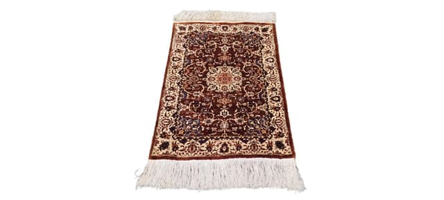 Dywan Ghom, 64x120 cm, jedwab brązowy, Iran - WYMIARY