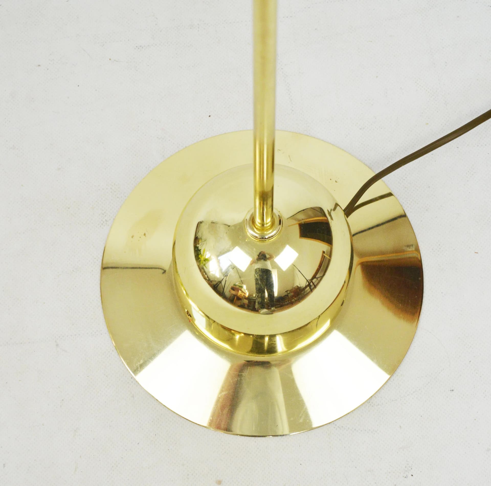 Lampa podłogowa, złoty, metal, Polska, lata 80. - 85381