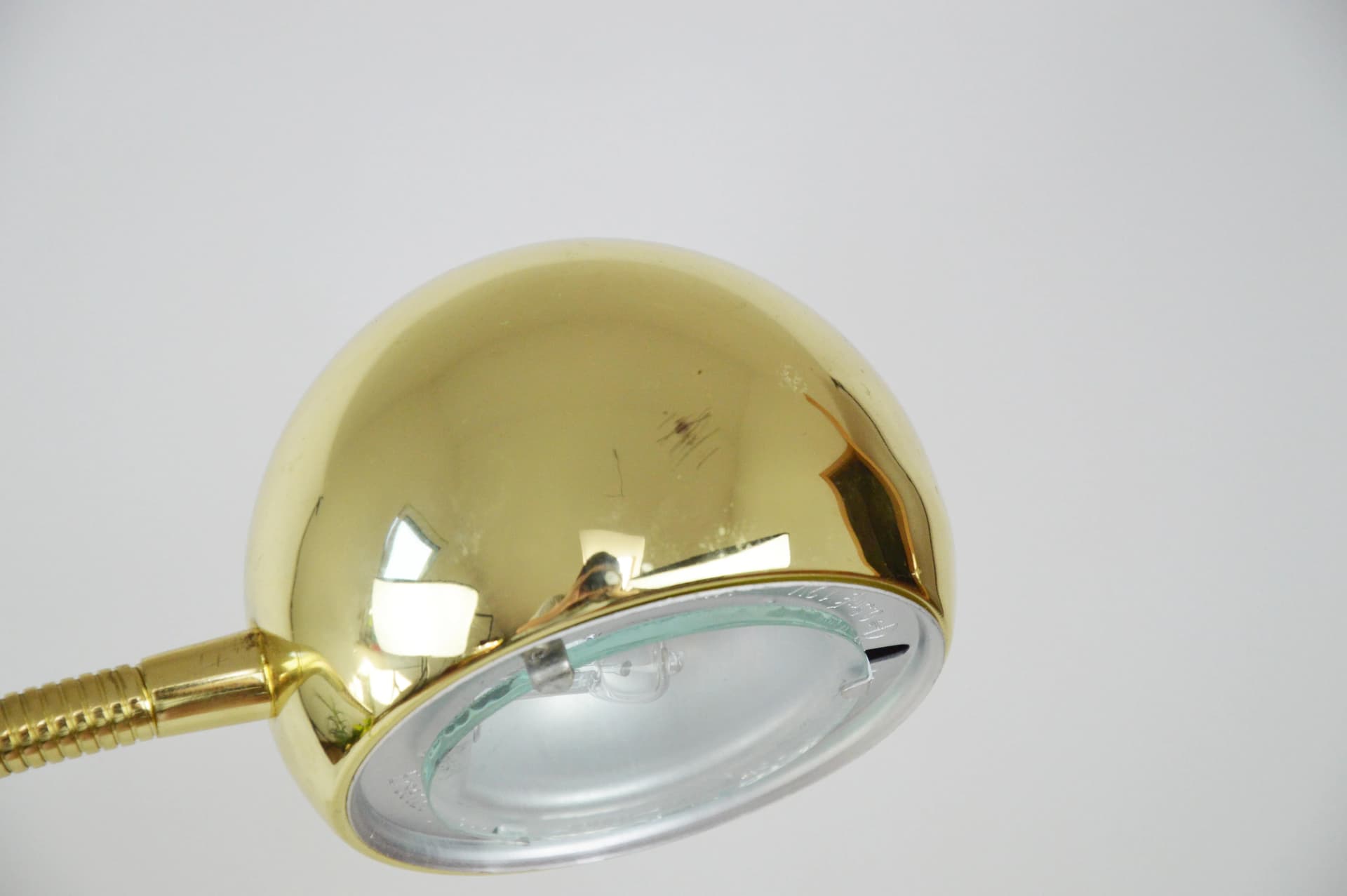 Lampa podłogowa, złoty, metal, Polska, lata 80. - 85379