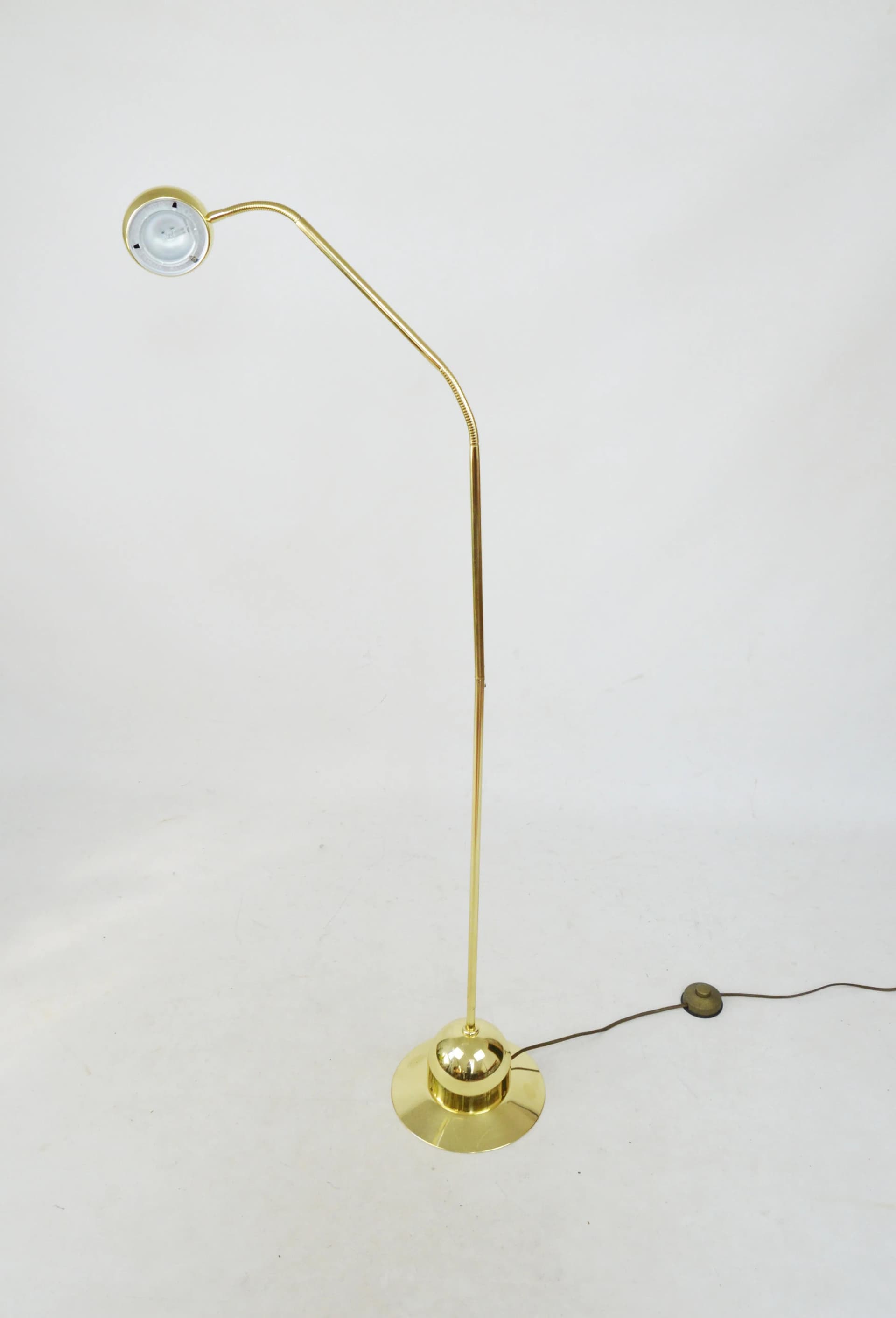 Lampa podłogowa, złoty, metal, Polska, lata 80. - 85380