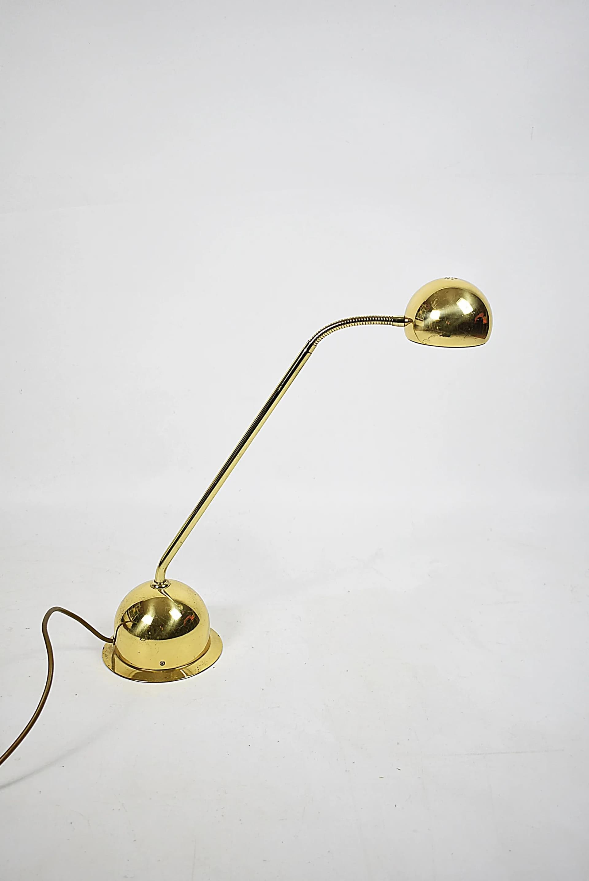 Desk Lamp, golden brass, Fischer Leuchten, Germany, 1980s. - 85368