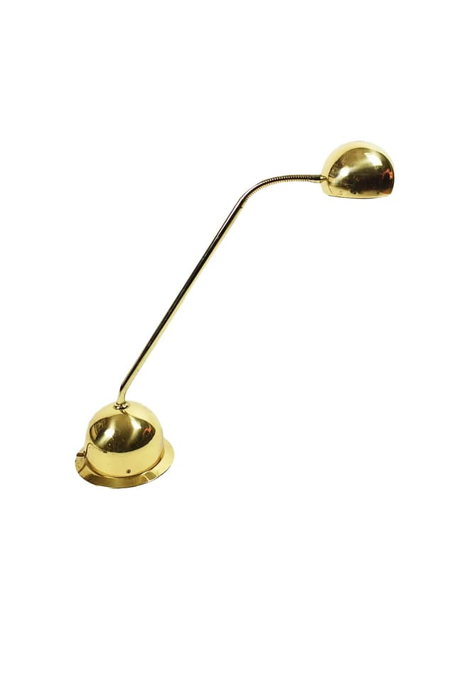 Desk Lamp, golden brass, Fischer Leuchten, Germany, 1980s. - DIMENSION