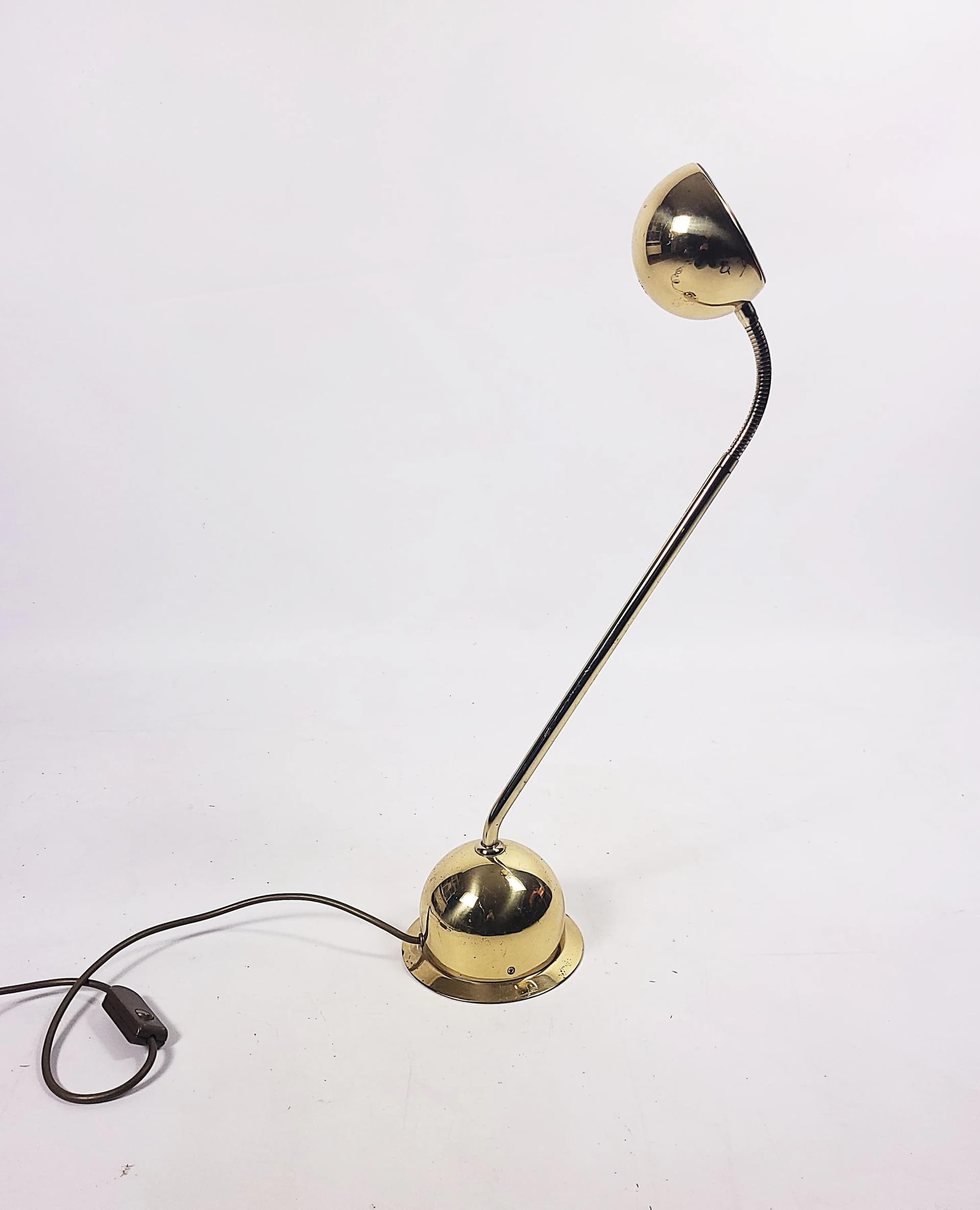 Desk Lamp, golden brass, Fischer Leuchten, Germany, 1980s. - 85371