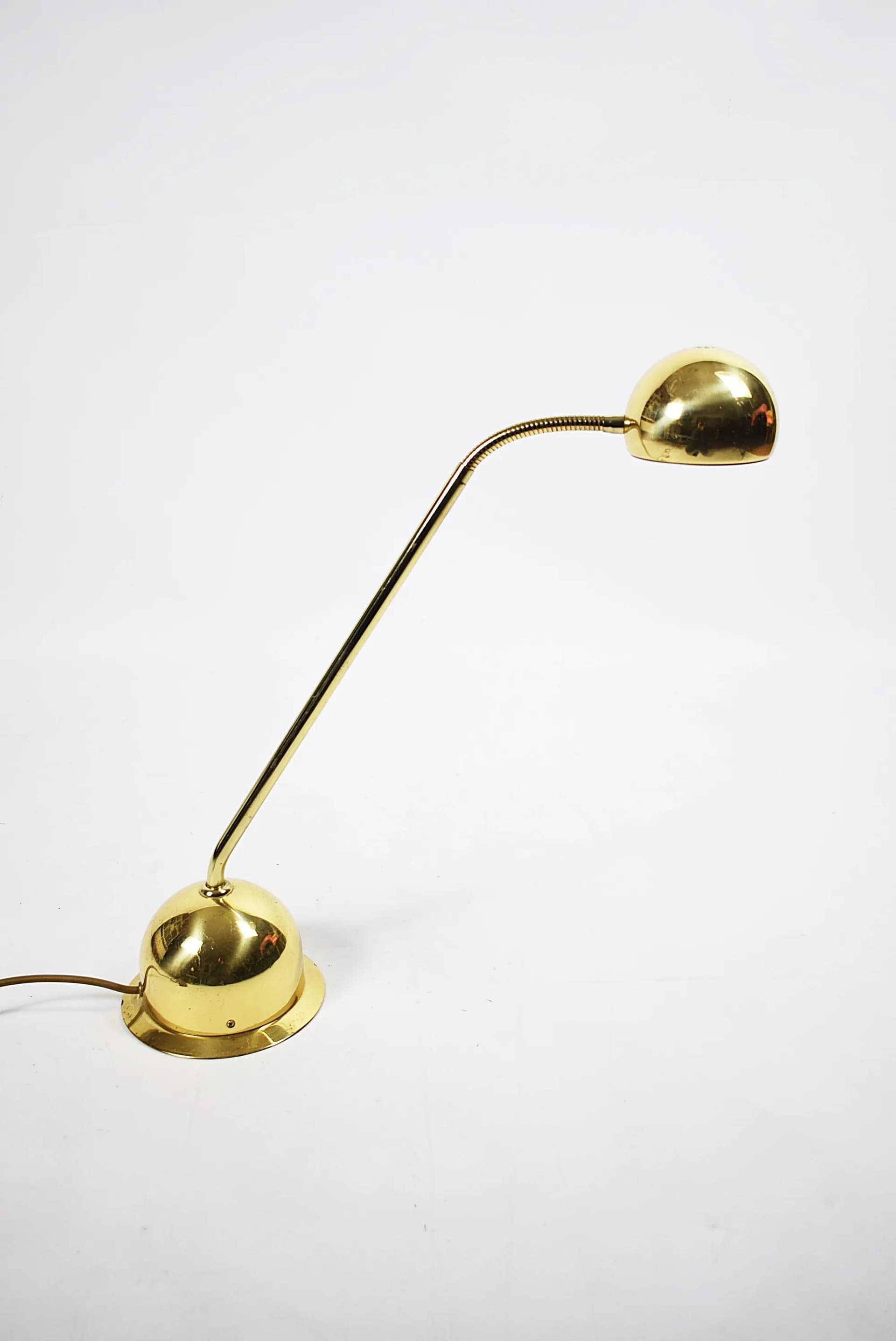 Desk Lamp, golden brass, Fischer Leuchten, Germany, 1980s. - 85369