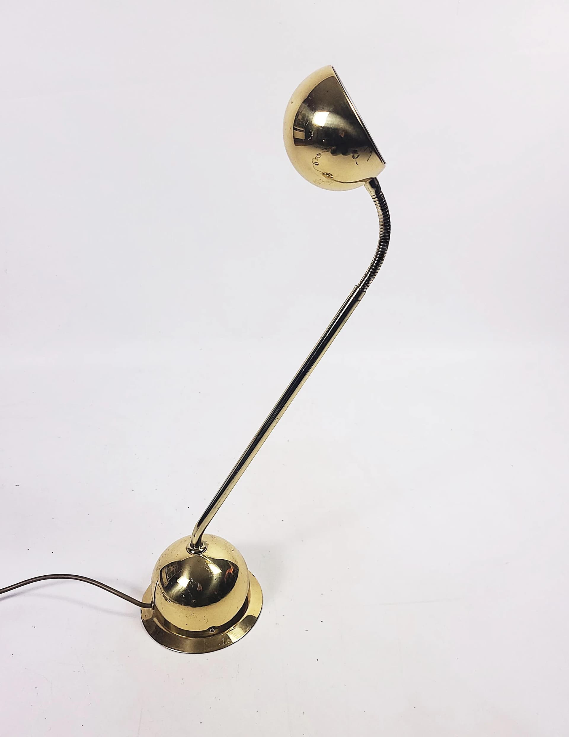 Desk Lamp, golden brass, Fischer Leuchten, Germany, 1980s. - 85370