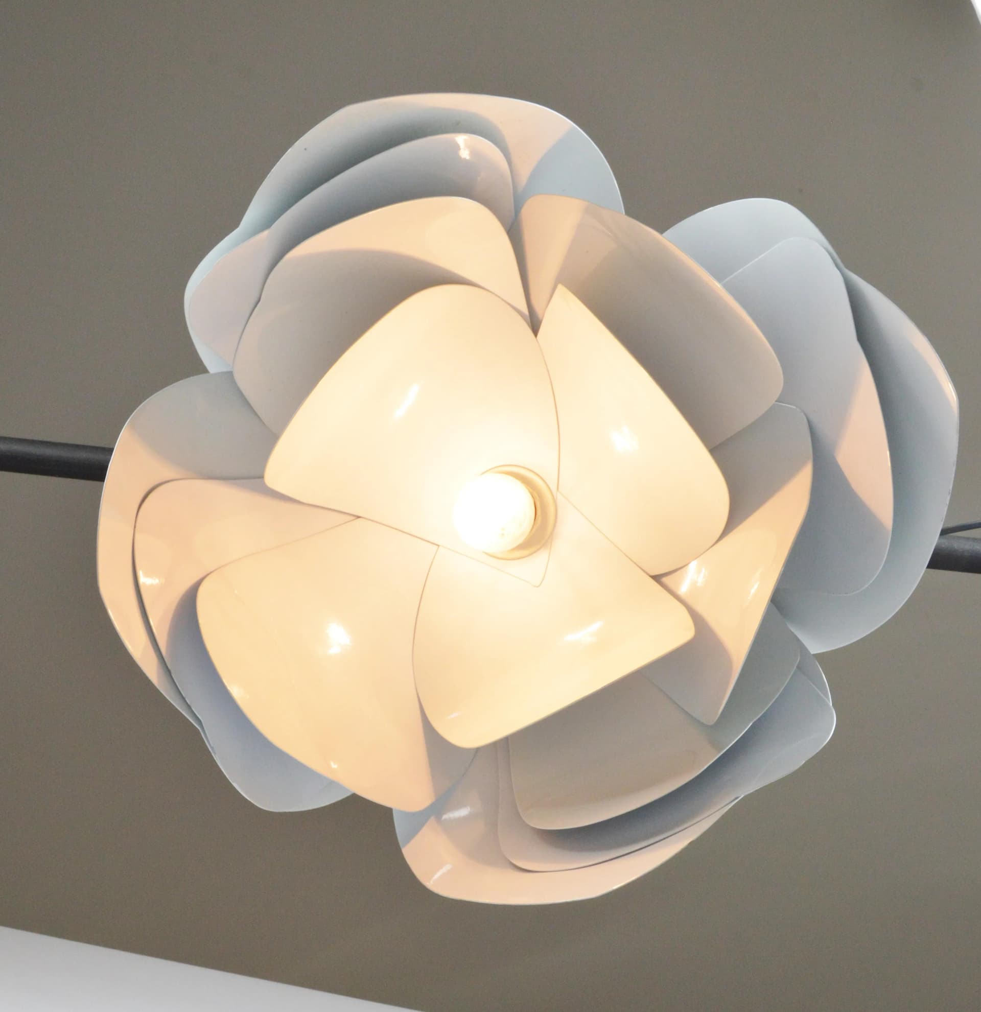 Lampa wisząca, biały, metal, Szwecja, lata 80. - 85331