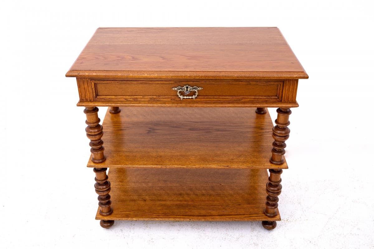 Brązowy stolik pomocniczy, styl skandynawski, Szwecja, początek XX wieku - 57660