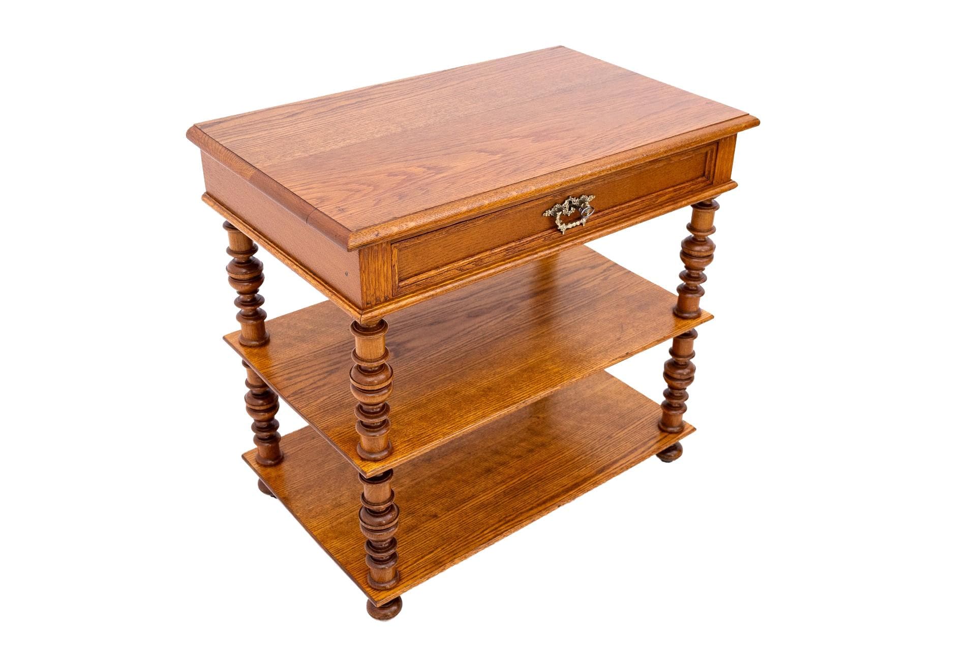 Brązowy stolik pomocniczy, styl skandynawski, Szwecja, początek XX wieku