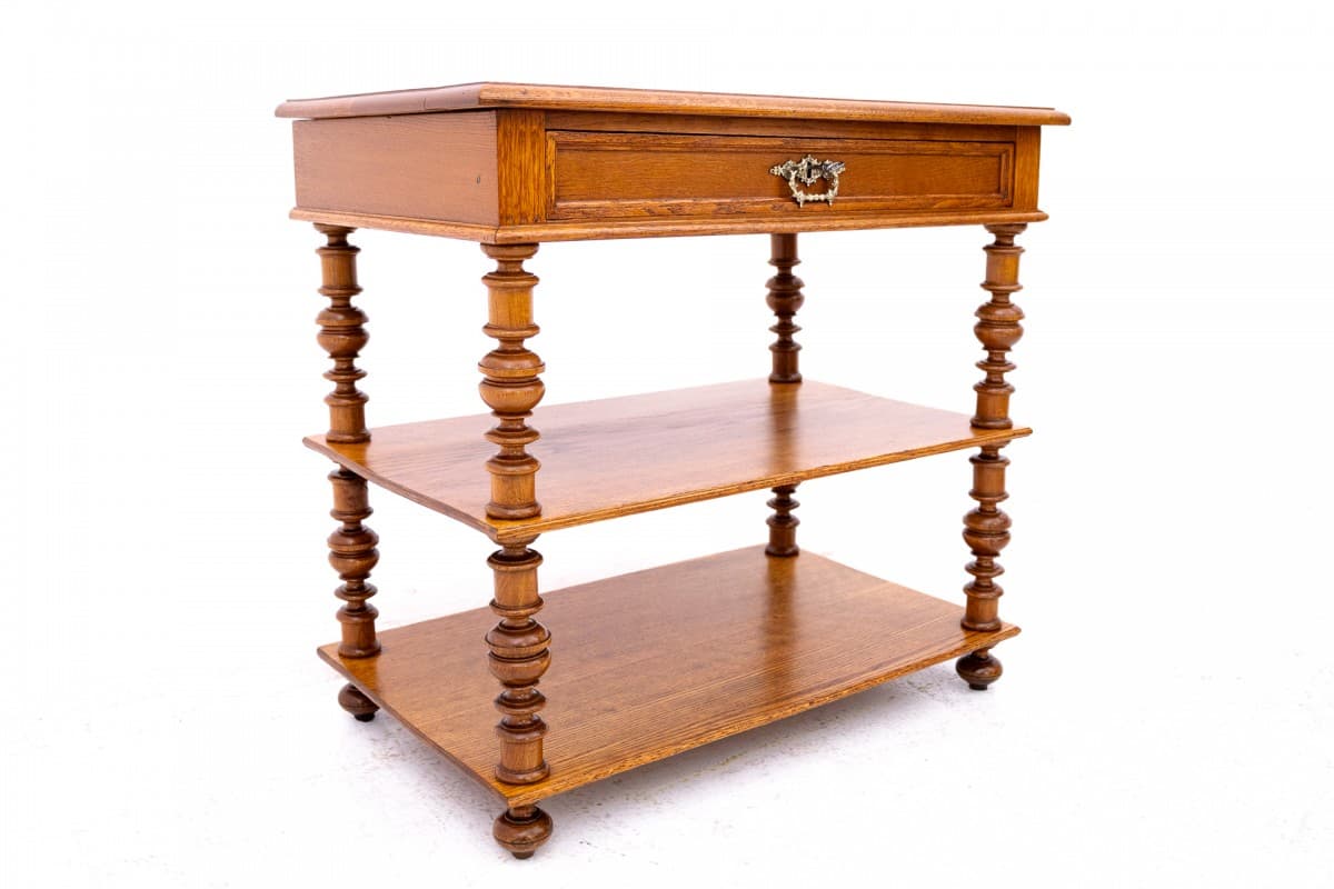 Brązowy stolik pomocniczy, styl skandynawski, Szwecja, początek XX wieku - 57661