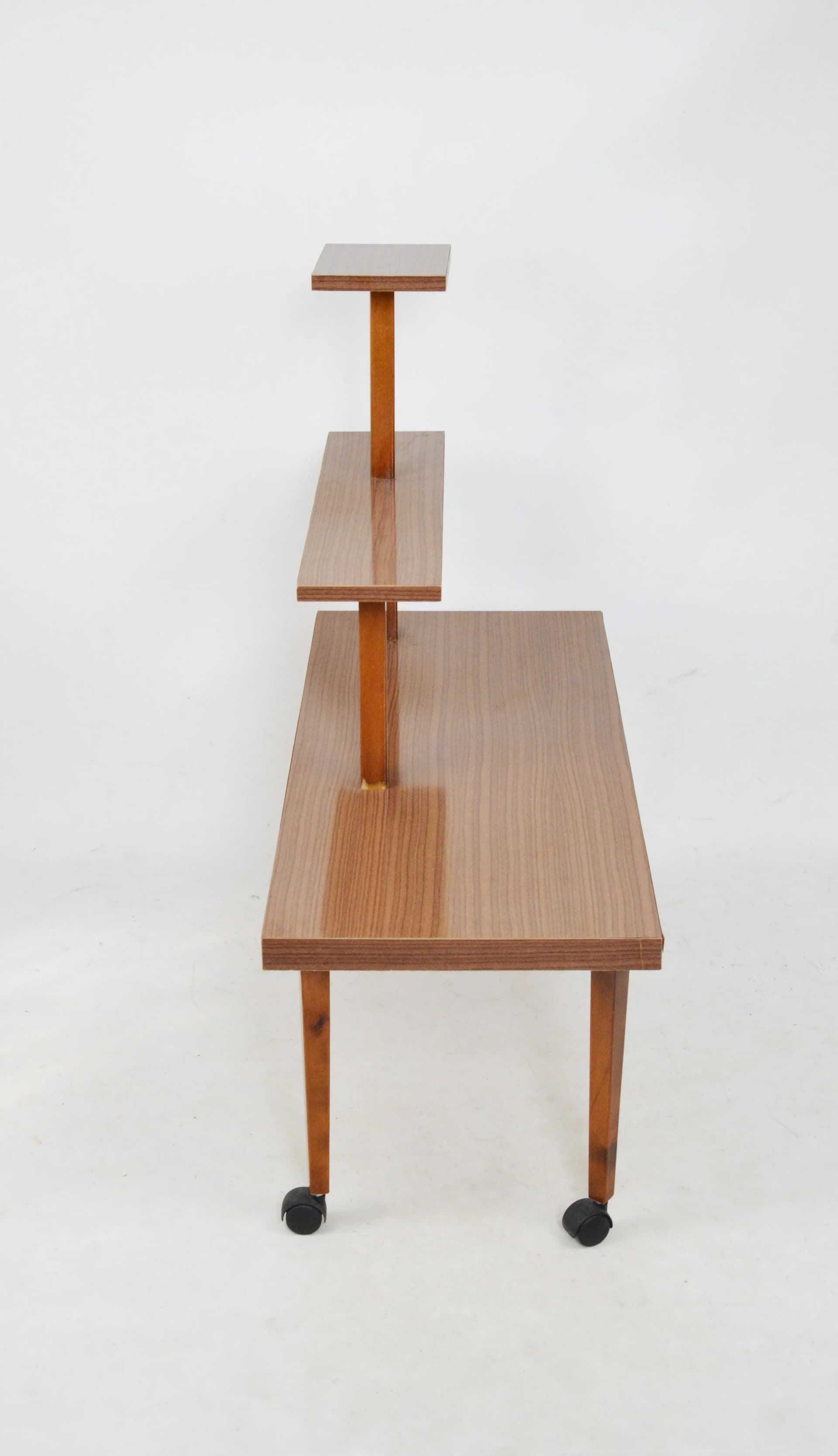 Mobile plant stand, brown wood, Germany, 1980s - 85253