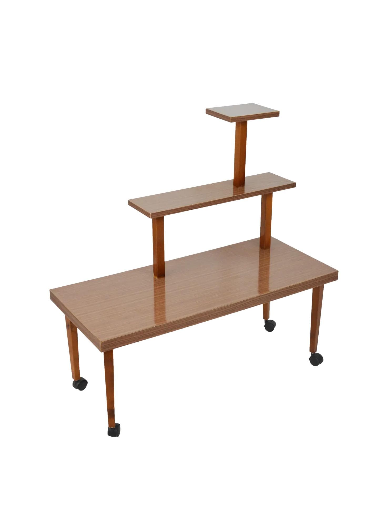 Mobile plant stand, brown wood, Germany, 1980s