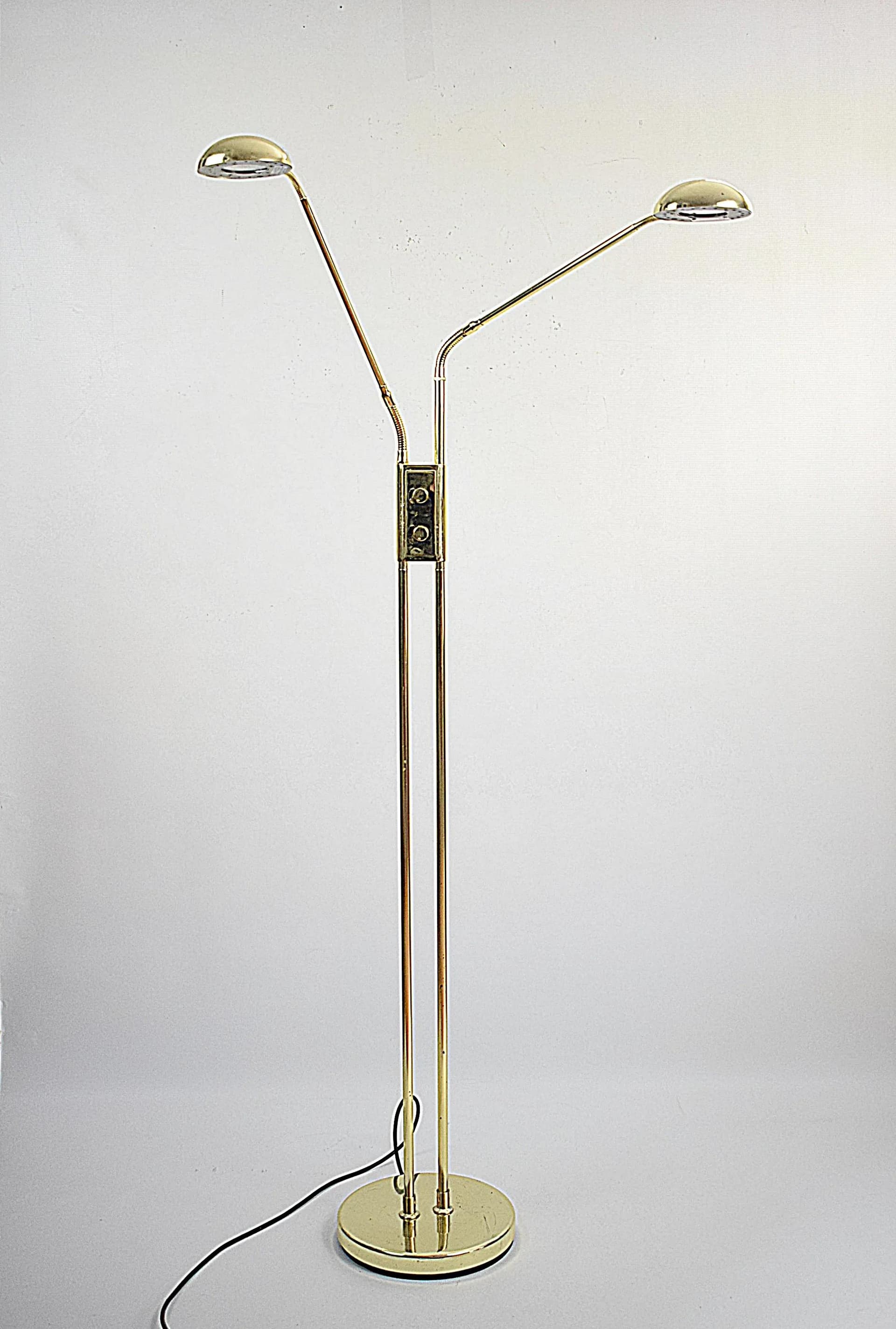 Lampa podłogowa, mosiądz miedziany, Polska, lata 90. - 85247