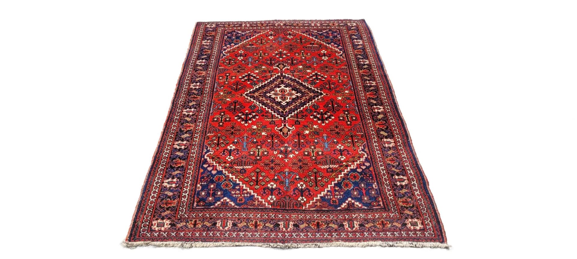 Dywan Dżuszegan, 133x213 cm, czerwony, wełna, Iran, lata 60.