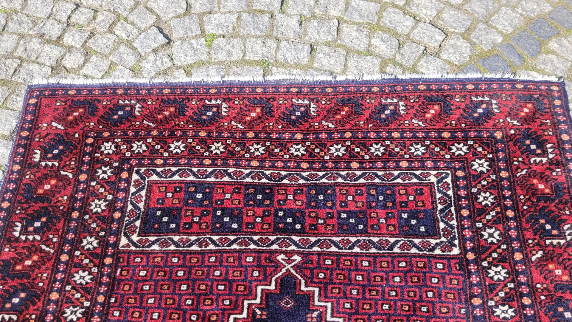 Dywan perski anatolijski, 116x164 cm, wełna granatowa, Turcja, lata 60. - 88046