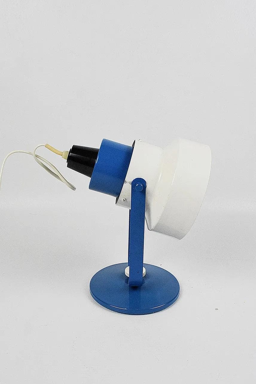 Lampka biurkowa, niebieski, metal, Polska, lata 80. - 85160
