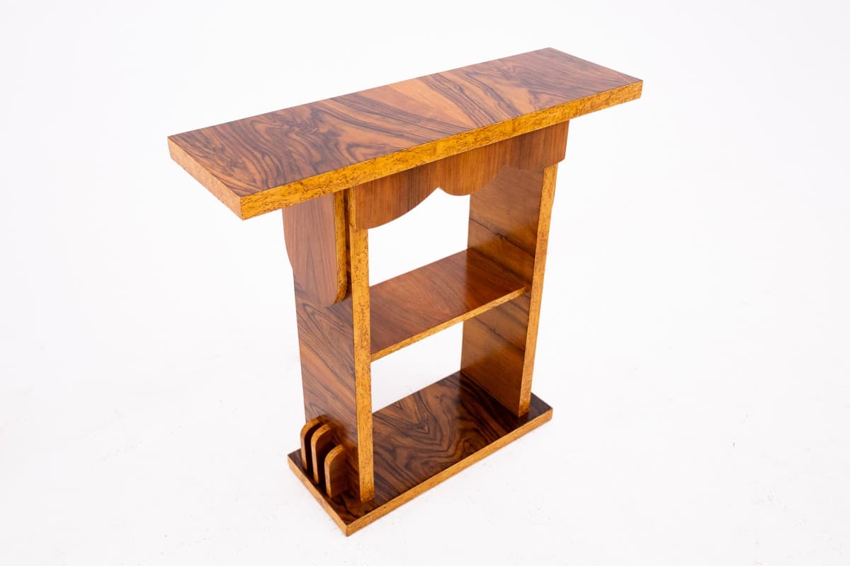 Orzechowa konsola Art Deco, Polska, lata 50. - 57694