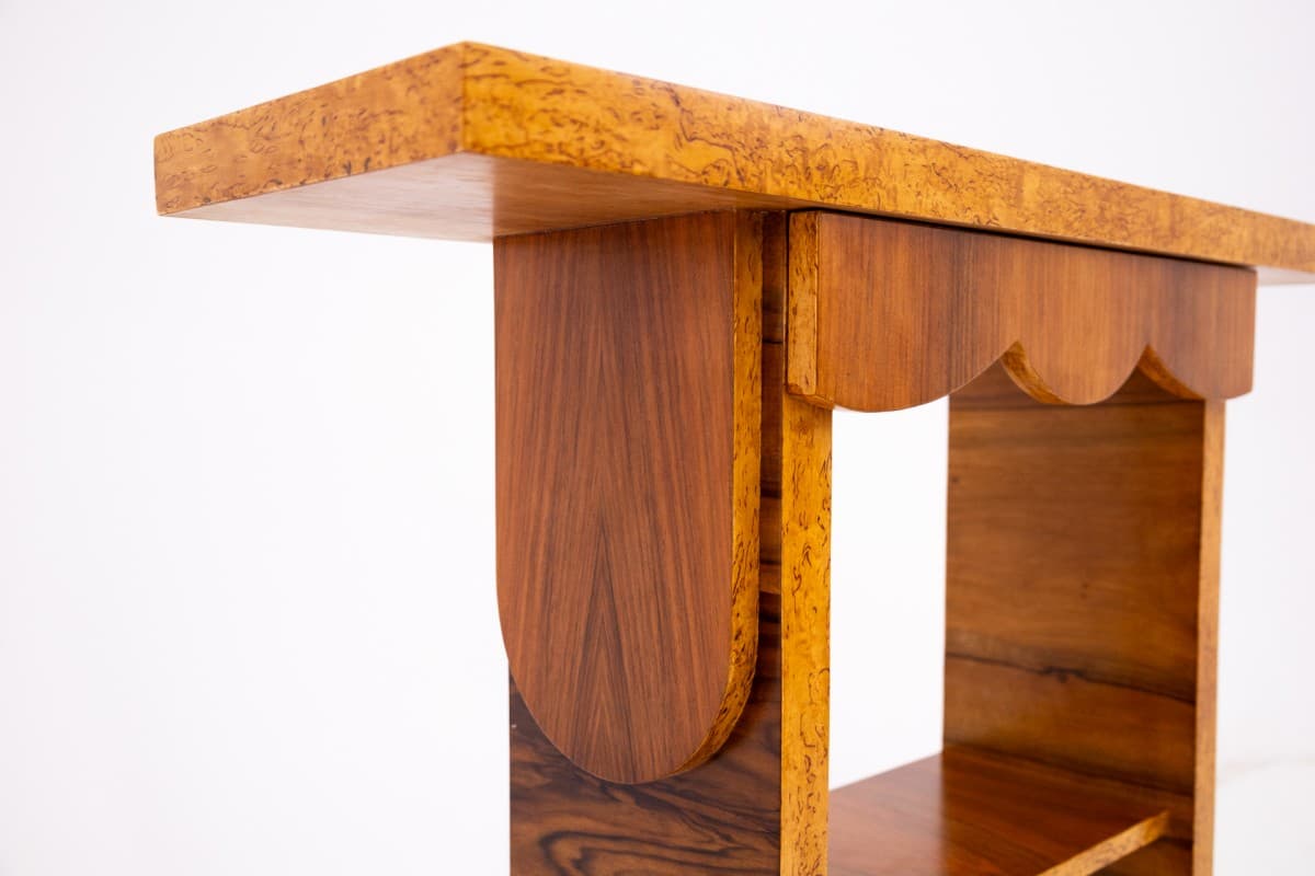 Orzechowa konsola Art Deco, Polska, lata 50. - 57699