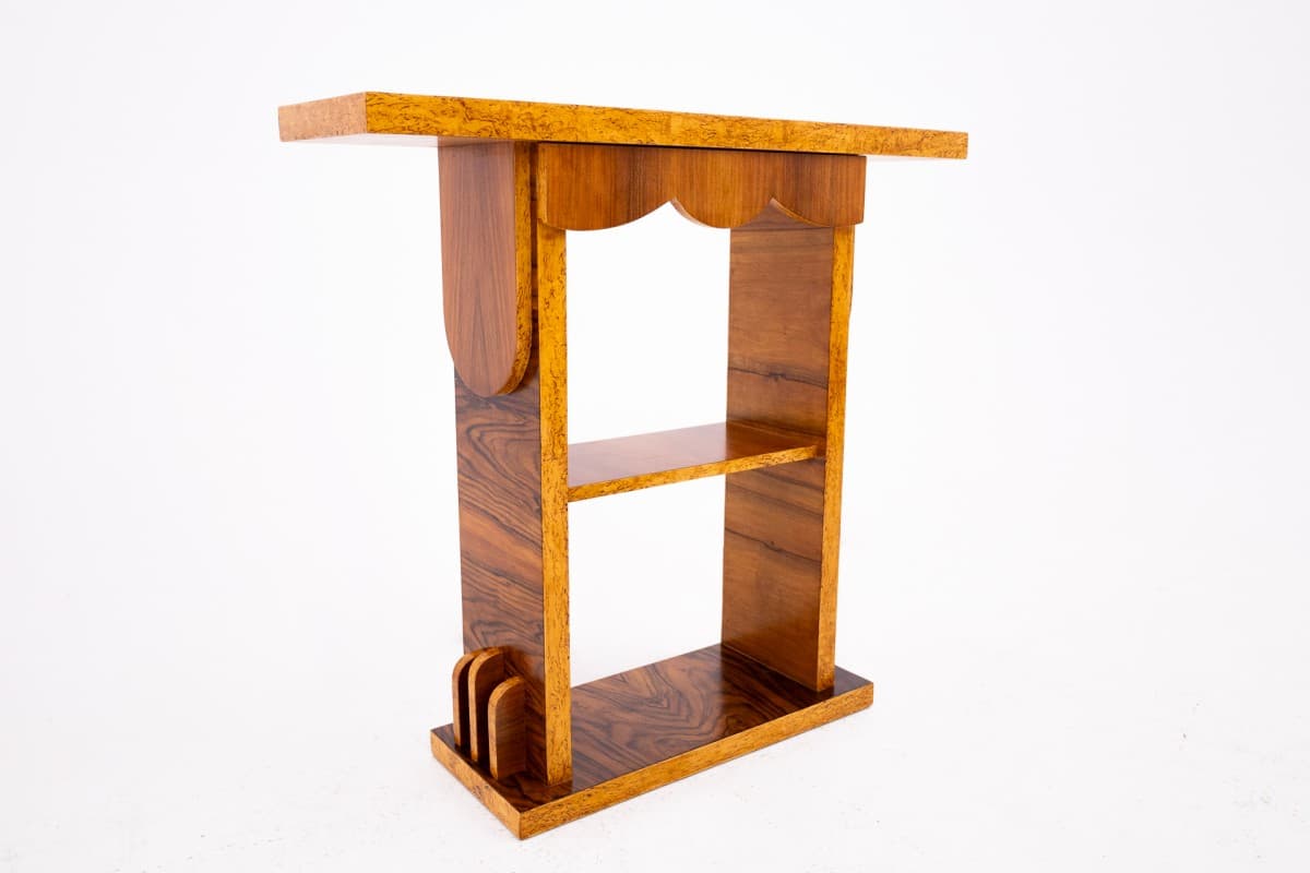 Orzechowa konsola Art Deco, Polska, lata 50. - 57695