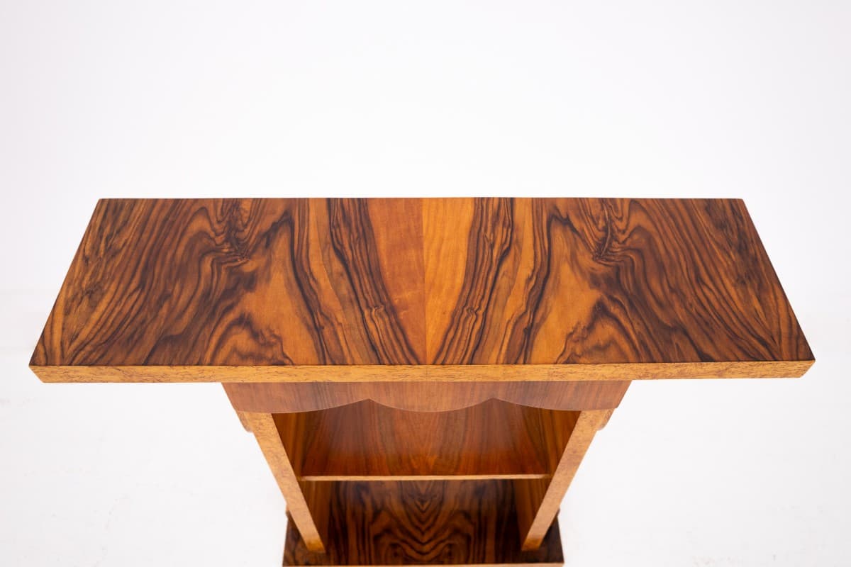 Orzechowa konsola Art Deco, Polska, lata 50. - 57697