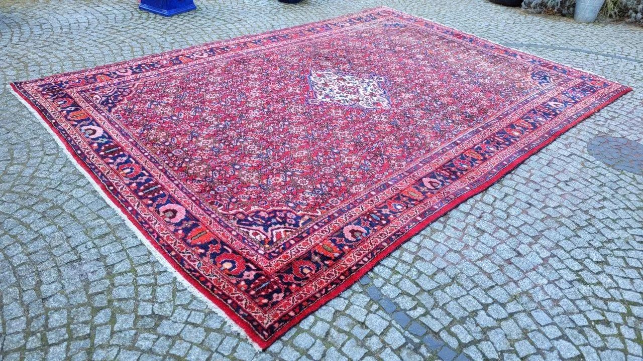 Dywan Hamadan 270x380 cm, czerwony, wełna, Iran - 88012