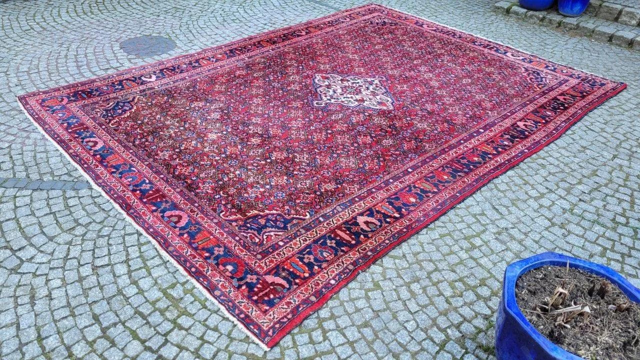 Dywan Hamadan 270x380 cm, czerwony, wełna, Iran - 88004