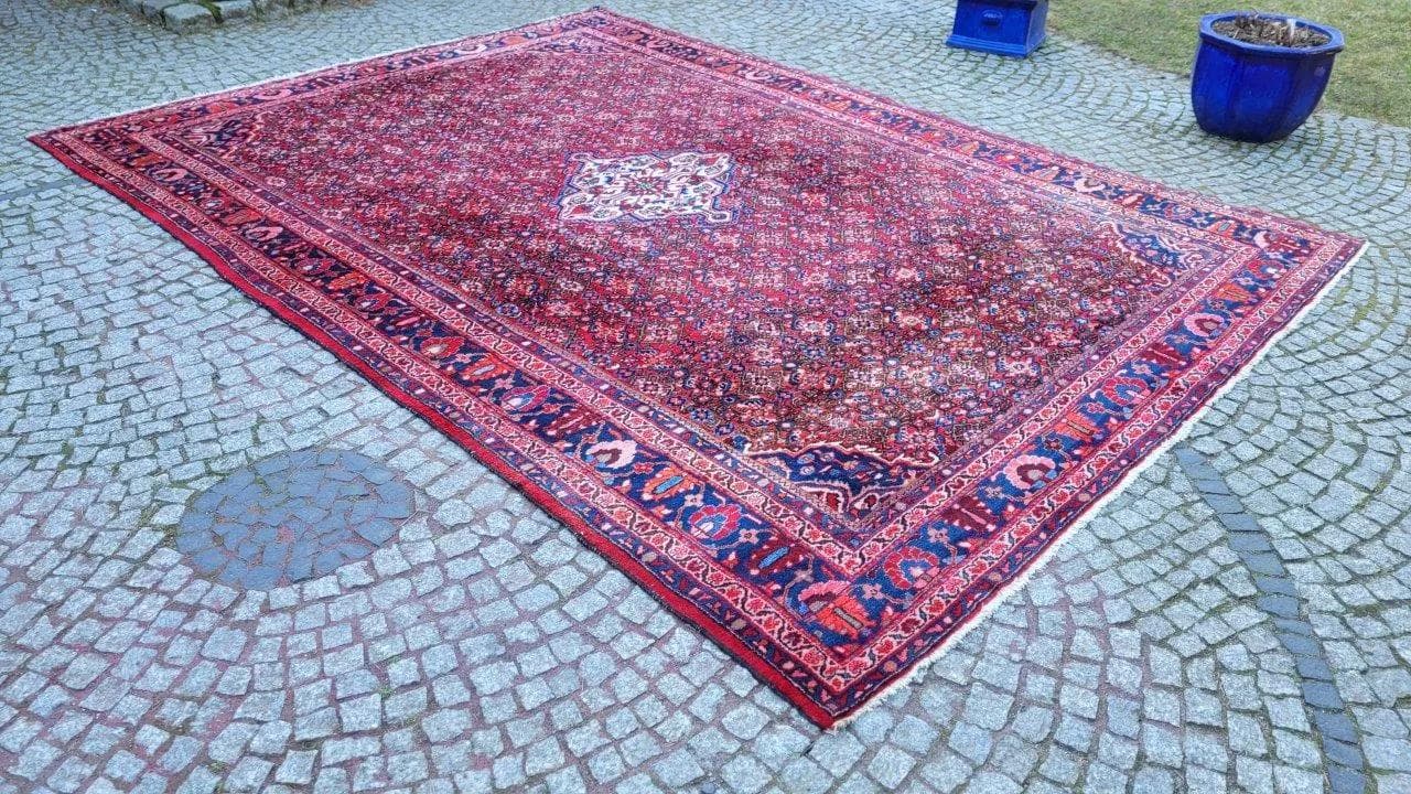 Dywan Hamadan 270x380 cm, czerwony, wełna, Iran - 88008