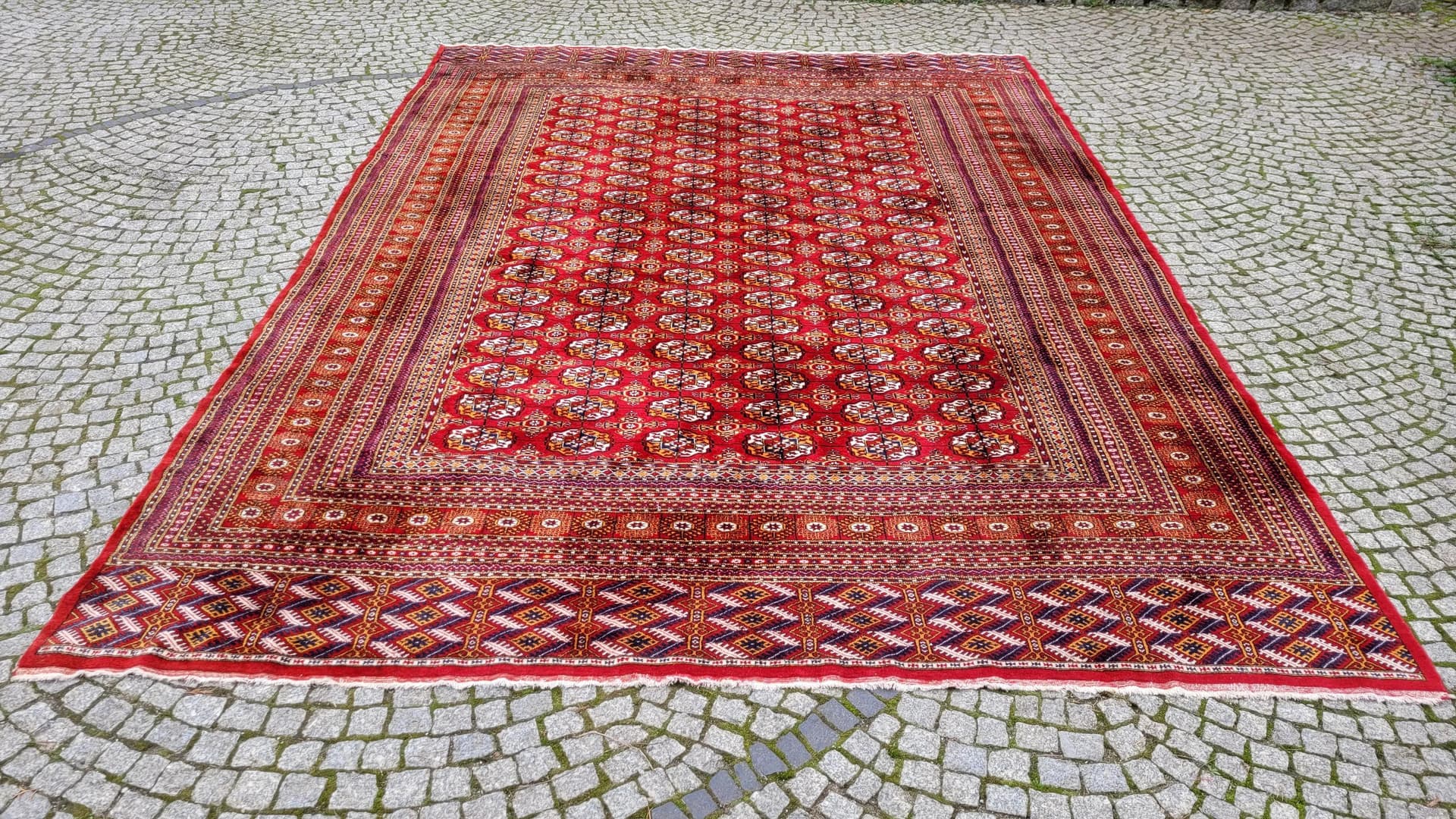 Dywan Buchara 285x395cm, czerwony, wełna, Pakistan - 87977