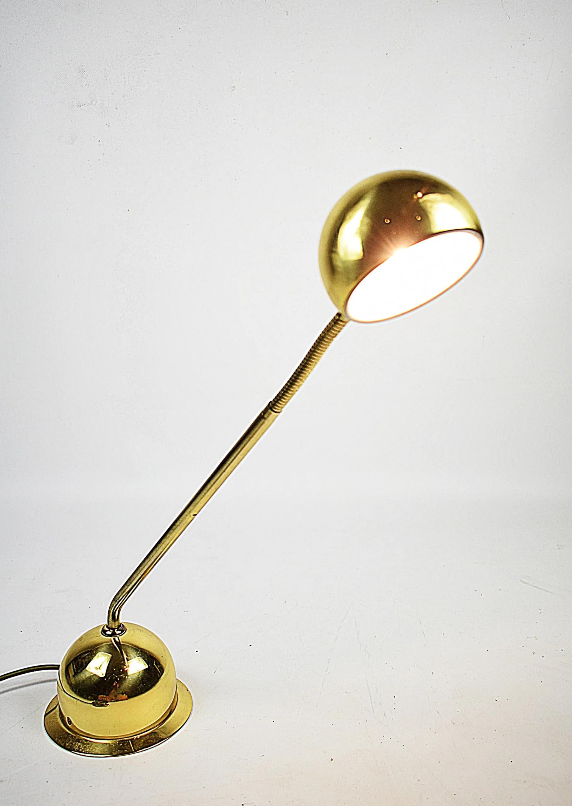 Desk Lamp, Polished Brass, Fischer Leuchten, Germany, 1980s. - 85019