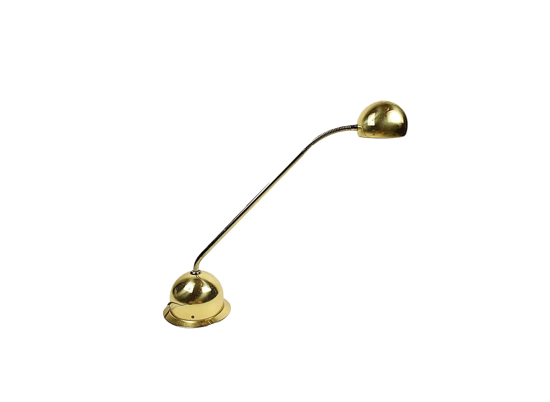 Desk Lamp, Polished Brass, Fischer Leuchten, Germany, 1980s.