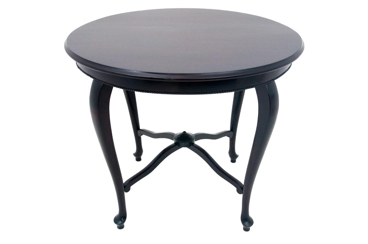 Ciemnobrązowy okrągły stolik, Europa Północna, lata 1900