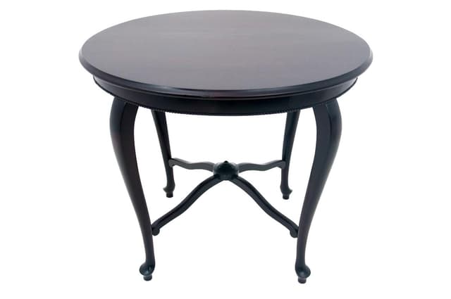 Ciemnobrązowy okrągły stolik, Europa Północna, lata 1900 - WYMIARY