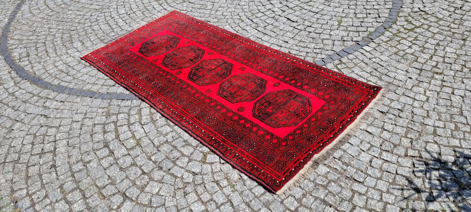 Dywan orientalny, 100x215 cm, czerwony, wełna, Afganistan - 87944