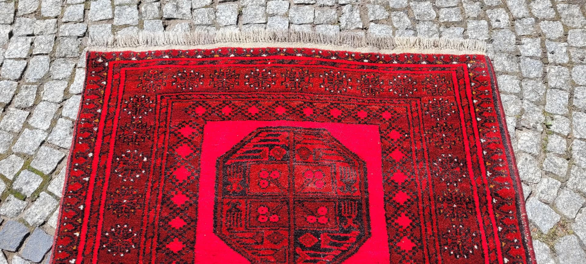 Dywan orientalny, 100x215 cm, czerwony, wełna, Afganistan - 87952