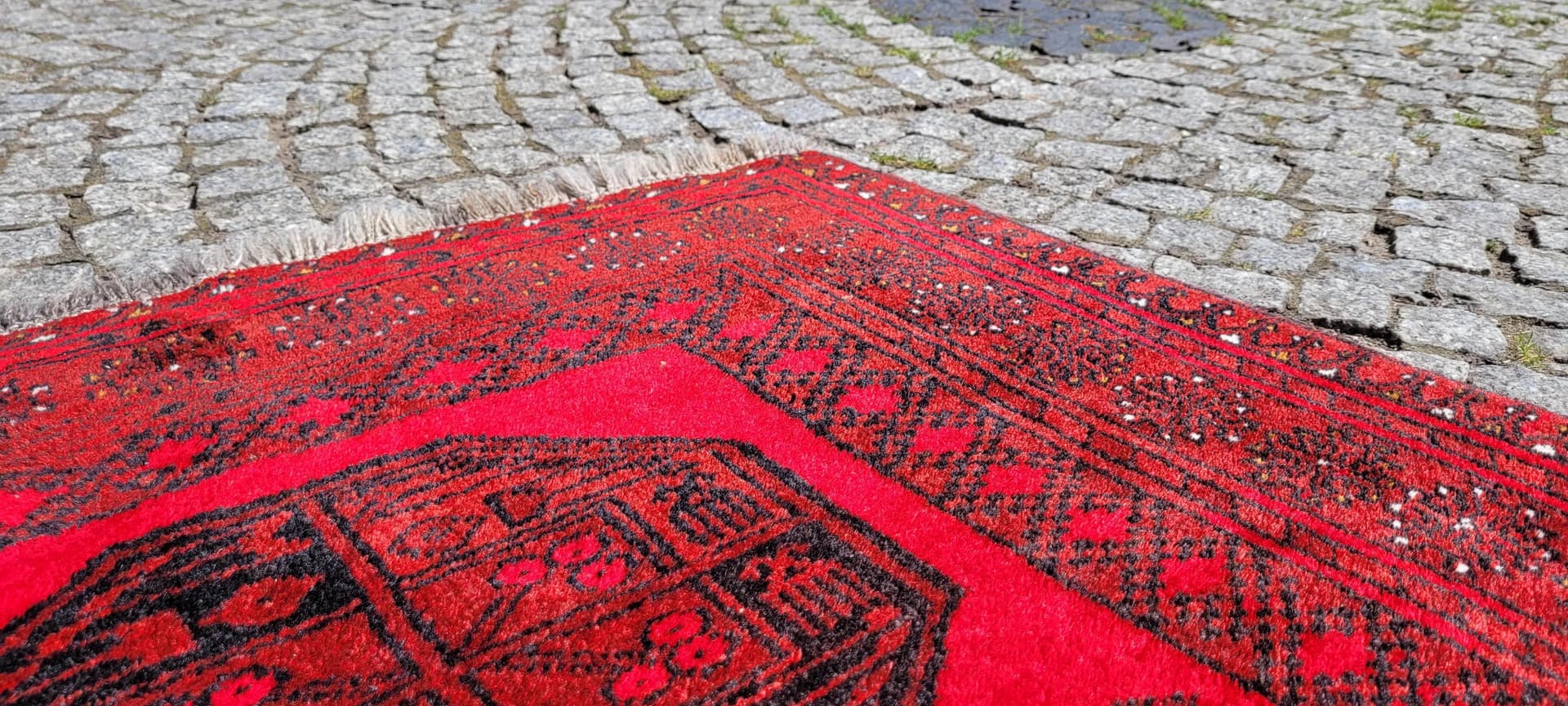 Dywan orientalny, 100x215 cm, czerwony, wełna, Afganistan - 87950