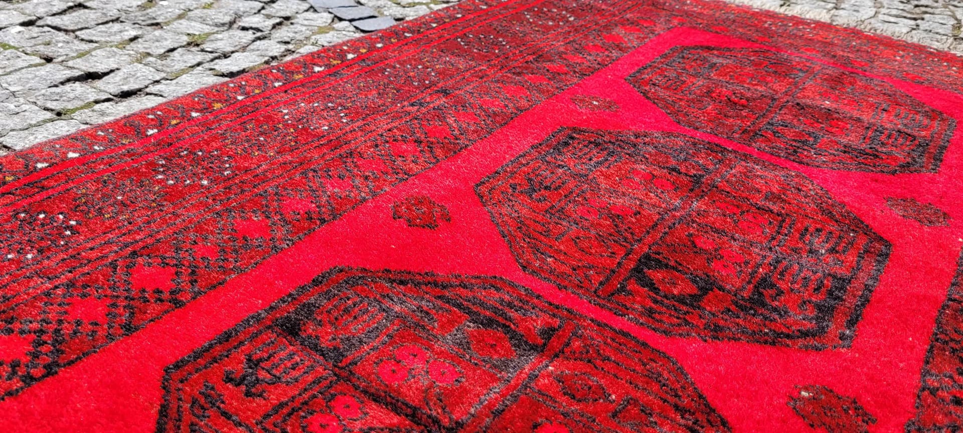 Dywan orientalny, 100x215 cm, czerwony, wełna, Afganistan - 87951