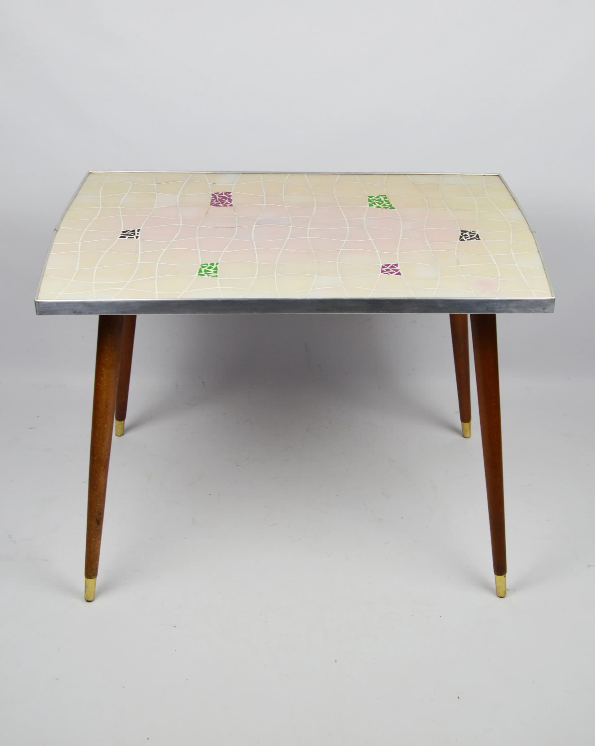 Stolik pomocniczy, beżowy, ceramika, Polska, lata 70. - 84983