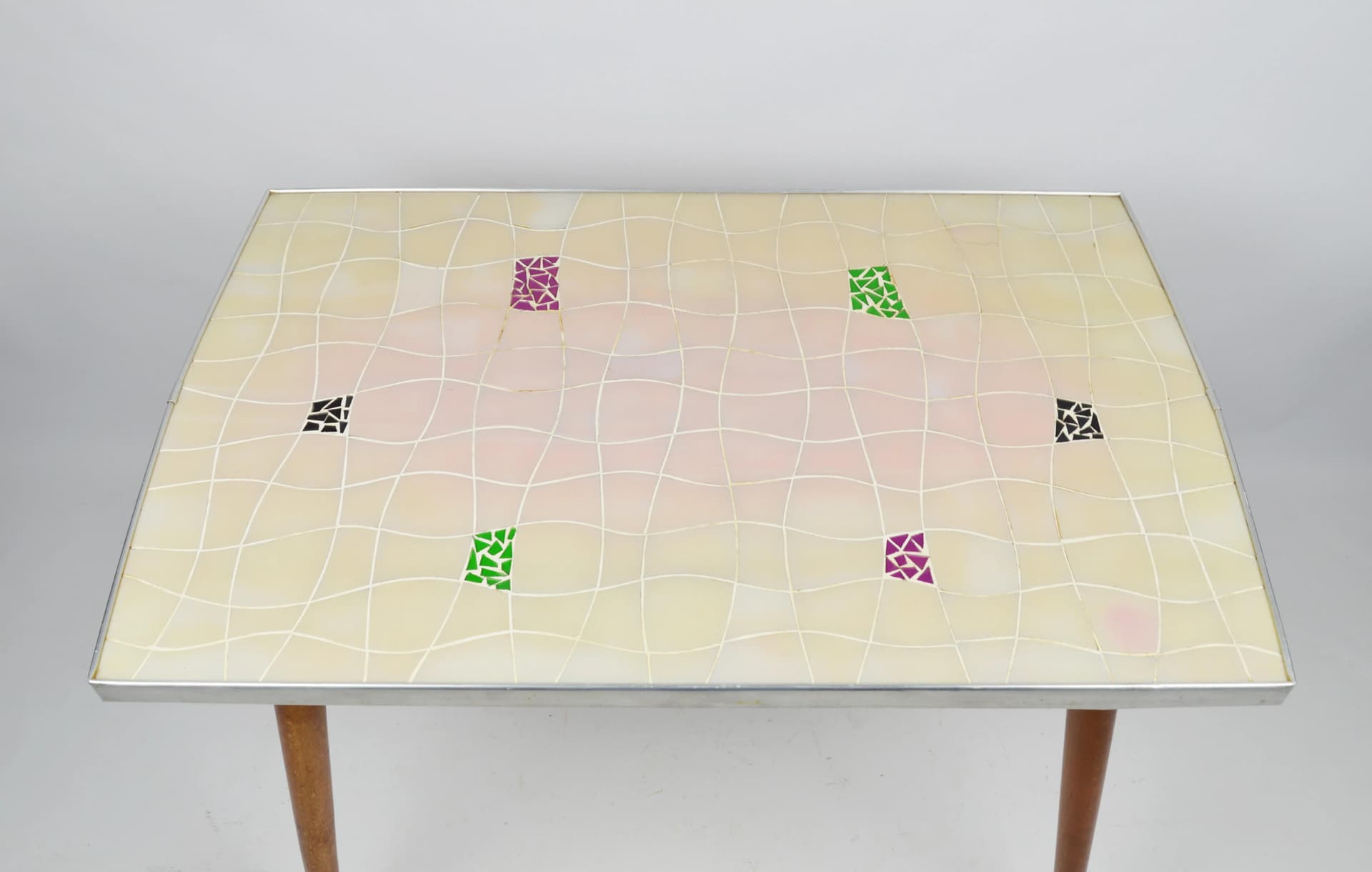 Stolik pomocniczy, beżowy, ceramika, Polska, lata 70. - 84982