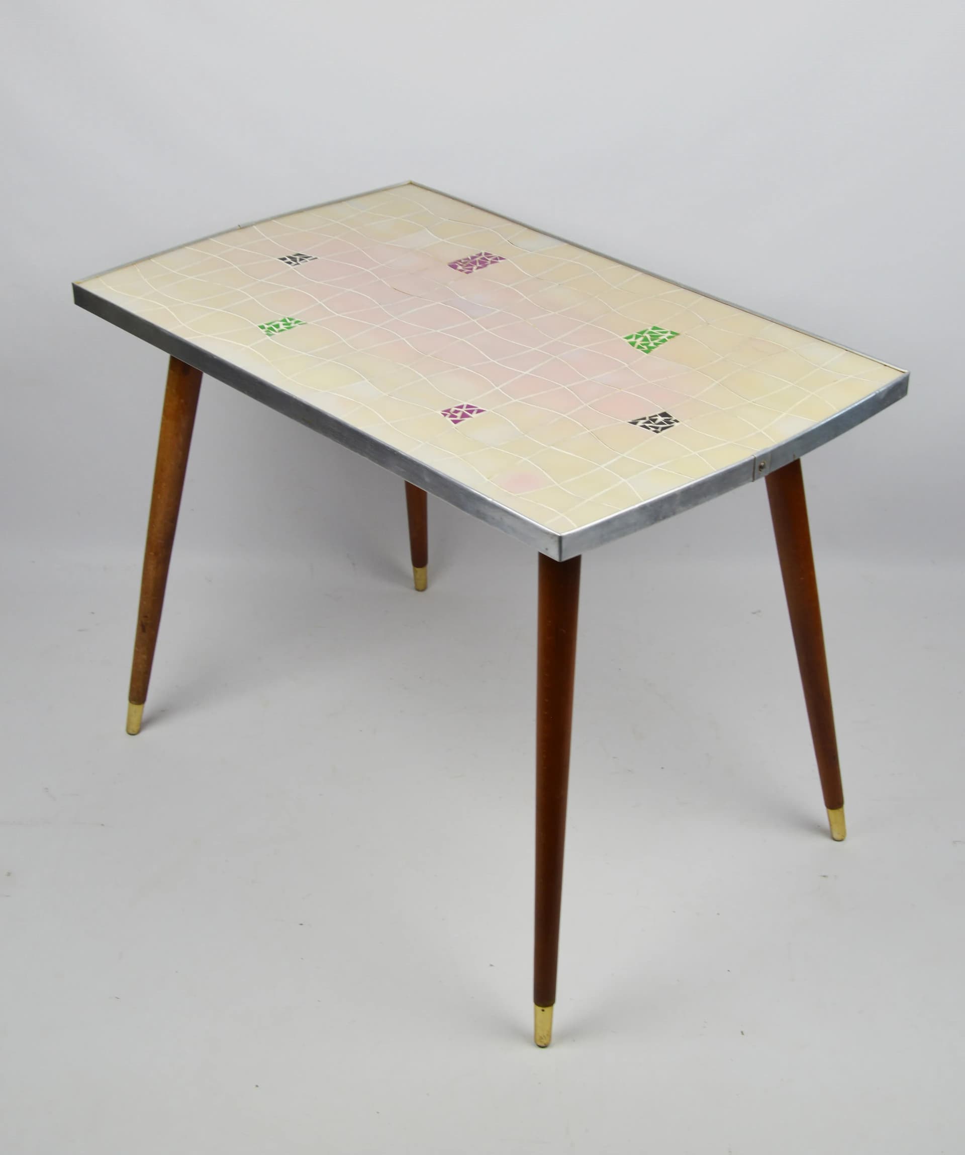 Stolik pomocniczy, beżowy, ceramika, Polska, lata 70. - 84986