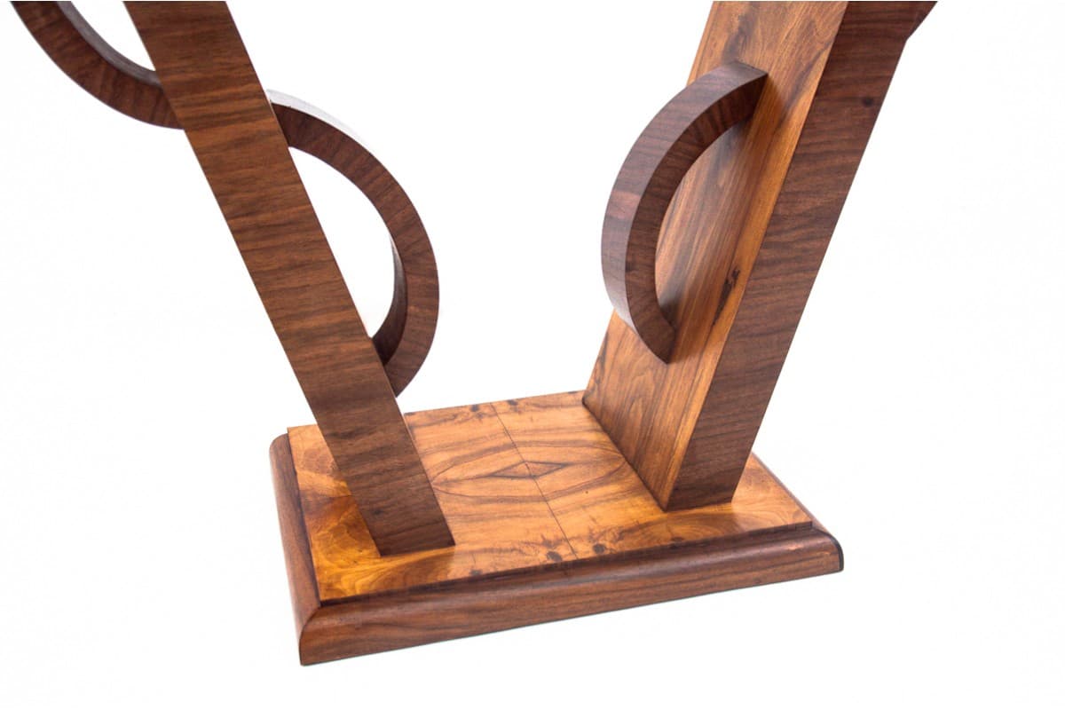 Orzechowa konsola Art Deco, Polska, lata 50. - 57673