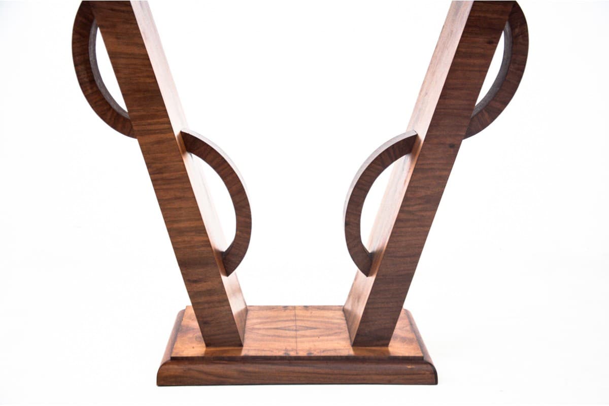 Orzechowa konsola Art Deco, Polska, lata 50. - 57675