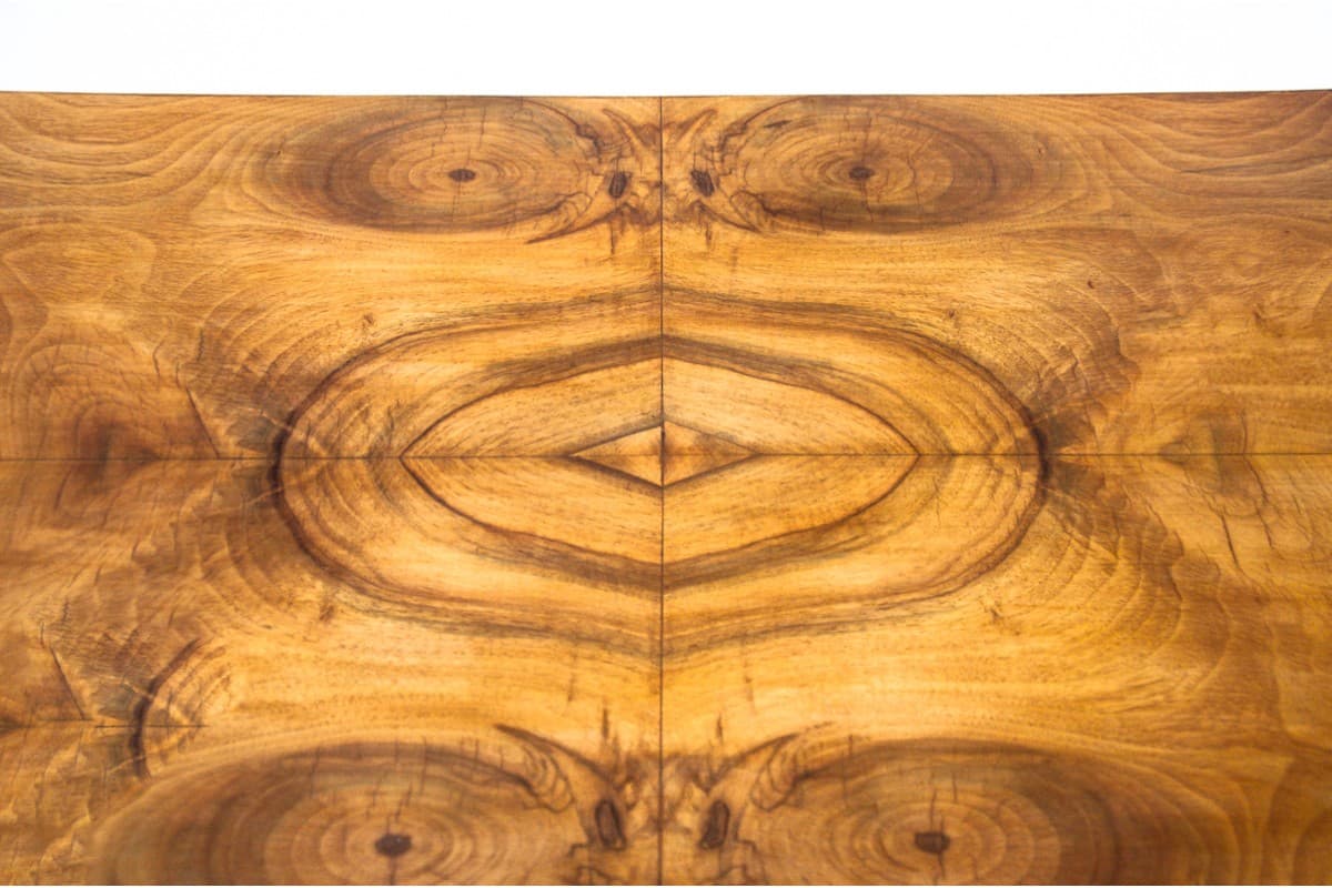 Orzechowa konsola Art Deco, Polska, lata 50. - 57671