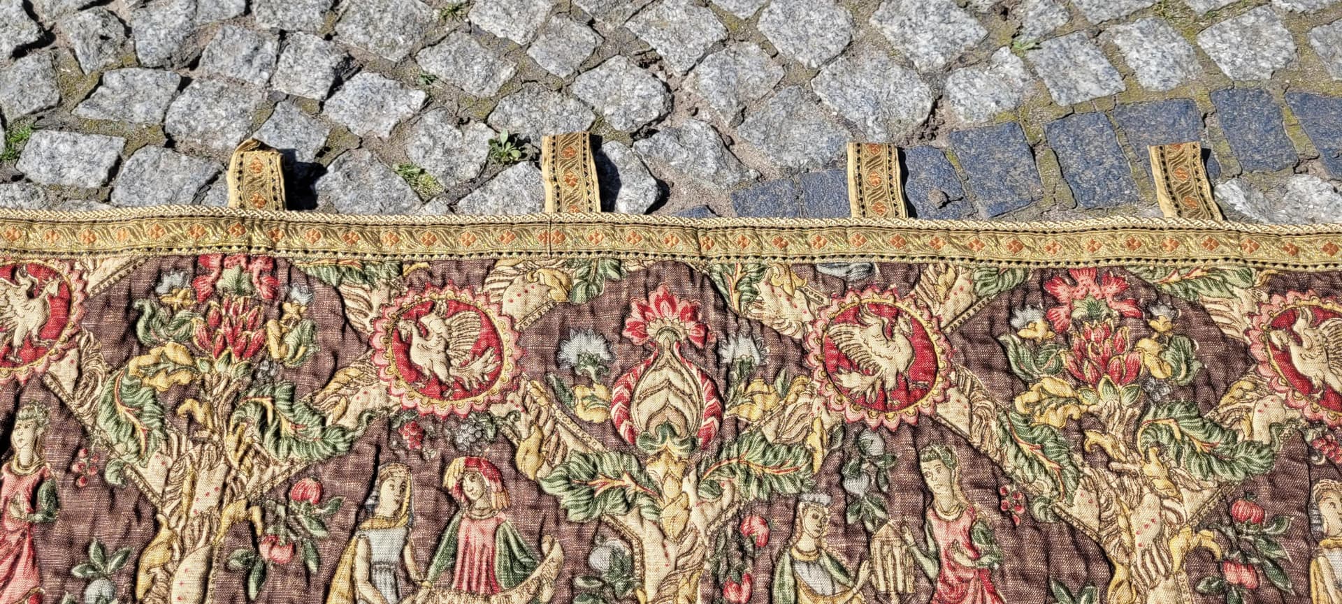 Figurative tapestry, multicolor, wool and cotton, Poland, 1960s, 97x115cm - 87932